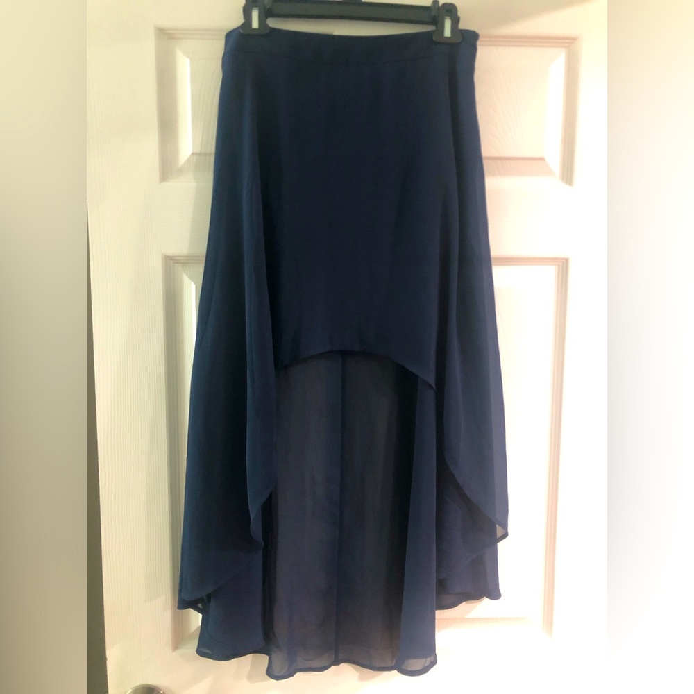 Forever 21 Navy Blue High Low Skirt